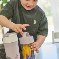 Koziol Snackpot / Trinkflasche 500ml BUDDY SNACK 0,5 TRUCKS organic grey trucks