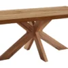 LifeConcept Esstisch 200x100cm Zerreiche Baumkante (6cm)Natur geölt mit Holz Spider-Gestell