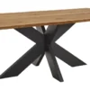 LifeConcept Esstisch 200x100cm Zerreiche Baumkante (3cm) Natur geölt mit Metall Spider-Gestell