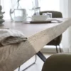 LifeConcept Esstisch 240x100cm Zerreiche Baumkante (3cm) Natur geölt mit Holz Spider-Gestell