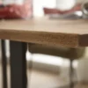 LifeConcept Esstisch 200x100cm Zerreiche gerade Kante (3cm)Natur geölt mit Holz Spider-Gestell