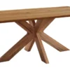 LifeConcept Esstisch 180x100cm Zerreiche gerade Kante (3cm) Natur geölt mit Holz Spider-Gestell
