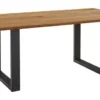 LifeConcept Esstisch 220x100cm Zerreiche gerade Kante (3cm) Natur geölt mit Metall U-Gestell