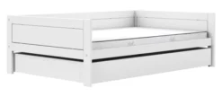 Lifetime Basisbett 120x200cm mit Premium Rollboden und Bettkasten groß weiß lackiert