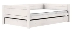 Lifetime Basisbett 120x200cm mit Premium Rollboden und Bettkasten groß whitewash