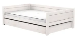 Lifetime Basisbett 120x200cm mit Premium Rollboden und Bettkasten groß whitewash