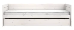 Lifetime Basisbett 120x200cm mit Premium Rollboden und Bettkasten groß whitewash