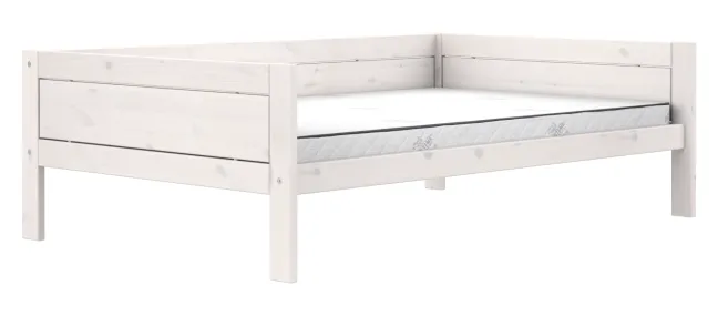 Lifetime Basisbett 120x200cm mit Premium Rollboden und 2 Bettkästen whitewash