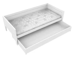 Lifetime Basisbett 90x200cm mit Rollboden und Bettkasten weiß lackiert