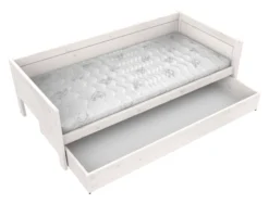 Lifetime Basisbett 90x200cm mit Rollboden und Bettkasten whitewash