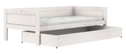Lifetime Basisbett 90x200cm mit Rollboden und Bettkasten whitewash
