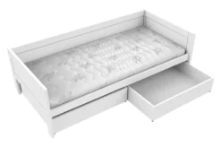 Lifetime Basisbett 90x200cm mit Rollboden und 2 Bettkästen weiß lackiert