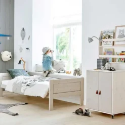 Lifetime Basisbett 90x200cm mit Rollboden whitewash