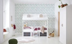 Lifetime Beachhouse Kojenbett 90x200cm mit Rollboden und Regalen weiß lackiert