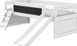 Lifetime Breeze Climb & Slide Kojenbett 90x200cm mit Rollboden weiß lackiert
