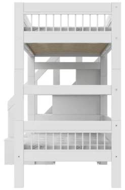 Lifetime Breeze Etagenbett 90x200cm mit Treppe und Rollboden weiß lackiert