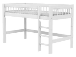 Lifetime Breeze halbhohes Bett 90x200cm mit Rollboden weiß lackiert
