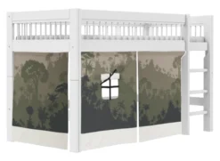 Lifetime Breeze halbhohes Bett 90x200cm mit Rollboden weiß lackiert