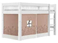 Lifetime Breeze halbhohes Bett 90x200cm mit Rollboden weiß lackiert