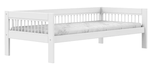 Lifetime Breeze halbhohes Bett 90x200cm mit Treppe und Rollboden weiß lackiert