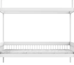 Lifetime Breeze Himmelbett 90x200cm mit Dachkonstruktion für Stoffdach und Rollboden weiß lackiert