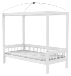 Lifetime Breeze Himmelbett 90x200cm mit Rollboden weiß lackiert