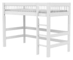 Lifetime Breeze Hochbett 152cm 90x200cm mit Rollboden weiß lackiert