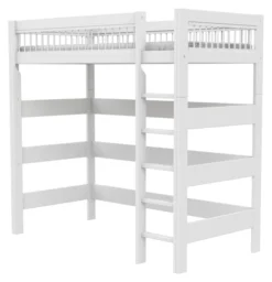 Lifetime Breeze Hochbett 90x200cm Höhe: 195cm mit Rollboden weiß lackiert