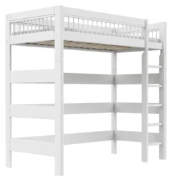 Lifetime Breeze Hochbett 90x200cm Höhe: 195cm mit Rollboden weiß lackiert