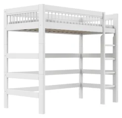 Lifetime Breeze Hochbett 90x200cm mit Rollboden weiß lackiert