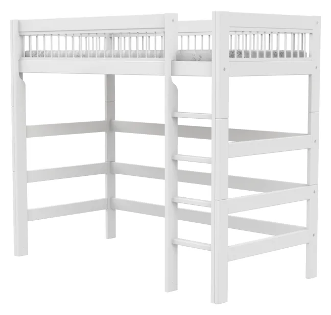 Lifetime Breeze Hochbett 90x200cm mit Rollboden weiß lackiert