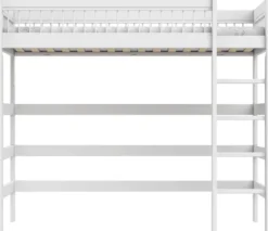 Lifetime Breeze Hochbett 90x200cm mit Rollboden weiß lackiert