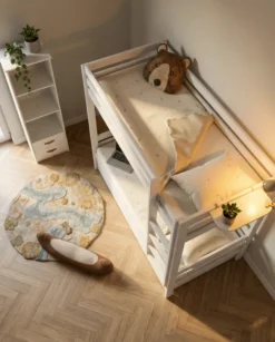 Lifetime Elements Etagenbett 90x200cm mit Rollboden weiß lackiert