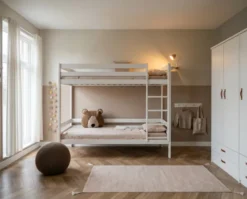 Lifetime Elements Etagenbett 90x200cm mit Rollboden weiß lackiert