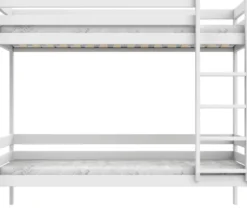Lifetime Elements Etagenbett 90x200cm mit Rollboden weiß lackiert