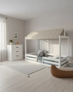 Lifetime Elements Montessori Bett 90x200cm mit Rollboden weiß