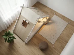 Lifetime Elements Montessori Tipibett Over the Moon 90x200cm mit Rollboden weiß lackiert