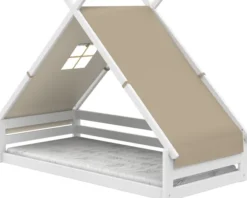 Lifetime Elements Montessori Tipibett Surf 90x200cm mit Rollboden weiß lackiert