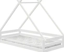 Lifetime Elements Montessori Tipibett 90x200cm mit Rollboden weiß lackiert