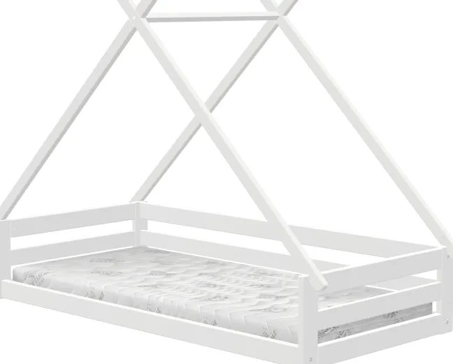 Lifetime Elements Montessori Tipibett 90x200cm mit Rollboden weiß lackiert