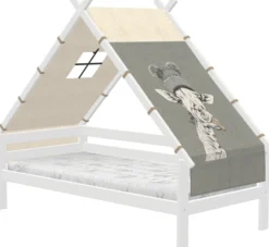 Lifetime Elements Tipibett Jungle 90x200cm mit Rollboden weiß lackiert