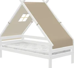 Lifetime Elements Tipibett Surf 90x200cm mit Rollboden weiß lackiert