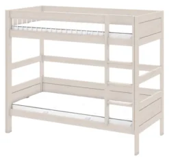 Lifetime Etagenbett 90x200cm mit Deluxe Lattenrost Absturzsicherung Streben whitewash