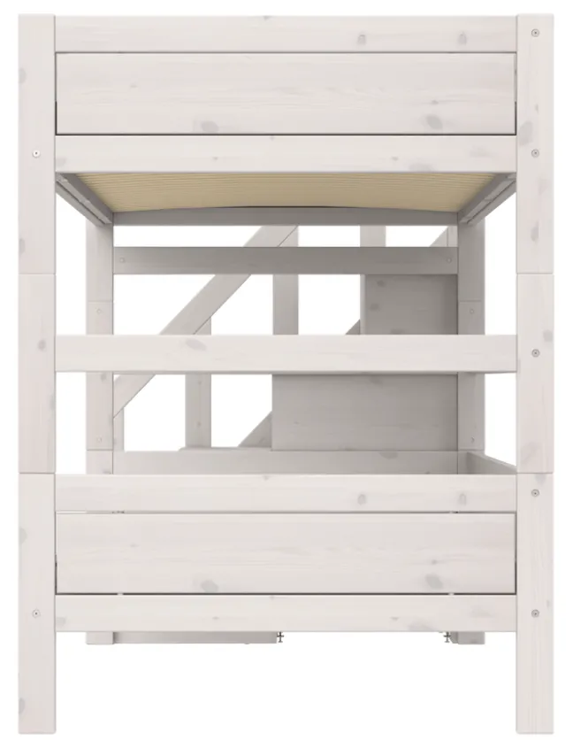 Lifetime Etagenbett 120x200cm mit Treppe und Premium Rollboden whitewash
