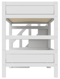 Lifetime Etagenbett 120x200cm mit Treppe und Premium Rollboden weiß lackiert
