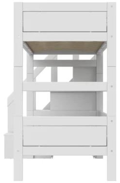 Lifetime Etagenbett 90x200cm mit Treppe und Rollboden weiß lackiert