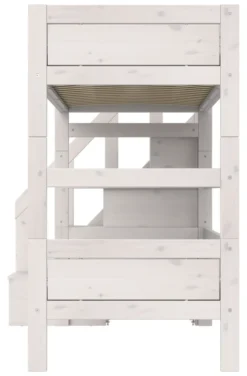 Lifetime Etagenbett 90x200cm mit Treppe und Rollboden whitewash