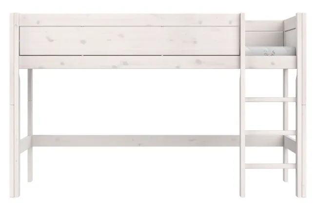 Lifetime halbhohes Bett 90x200cm mit Rollboden whitewash