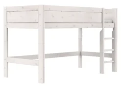 Lifetime halbhohes Bett 90x200cm mit Rollboden whitewash