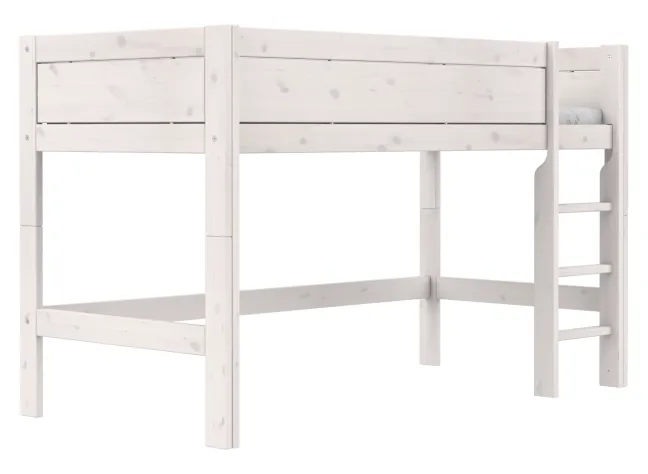 Lifetime halbhohes Bett 90x200cm mit Rollboden whitewash